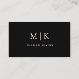 Minimal och Elegant, svartvitt, monogram Visitkort