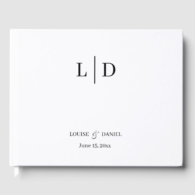 Minimal och enkel Personlig Bröllop Gästböcker (Framsida)