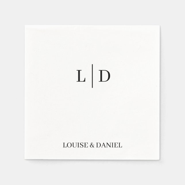 Minimal och enkel Personlig Bröllop Napkin Pappersservett (Framsidan)