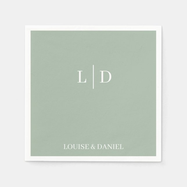 Minimal och enkel Personlig Bröllop Napkin Pappersservett (Framsidan)