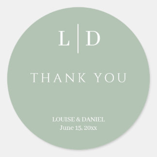 Minimal och enkel Personlig Bröllop Runt Klistermärke