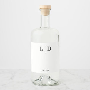 Minimal och enkel Personlig Bröllop Spritflaskor Etikett