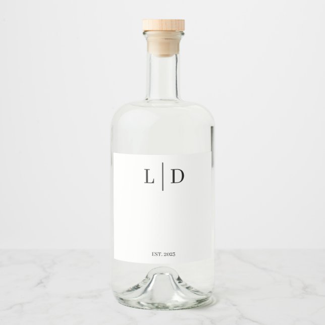 Minimal och enkel Personlig Bröllop Spritflaskor Etikett (Framsida)