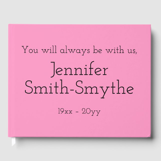 Minimal och grundläggande begravnings-/minnesgäst  gästböcker (Framsida)