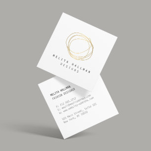 Minimal och modern Logotyp för Guld Designer Scrib Fyrkantigt Visitkort