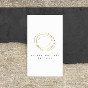 Minimal och modern Logotyp för Guld Designer Scrib Visitkort