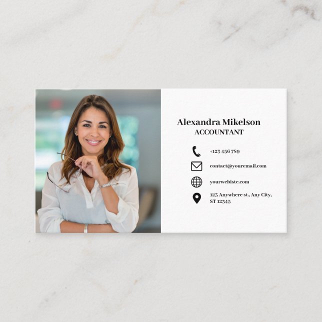 Minimal och Professionell - medarbetarfoto Visitkort (Framsida)