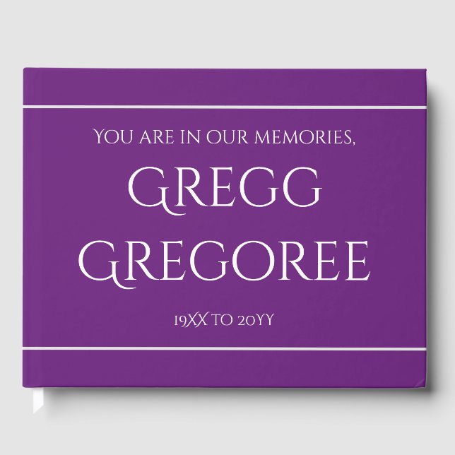 Minimal och vanlig begravnings-/minnesvägbok gästböcker (Framsida)