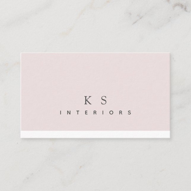Minimal  och vit modern Inredingsdesign Visitkort (Framsida)