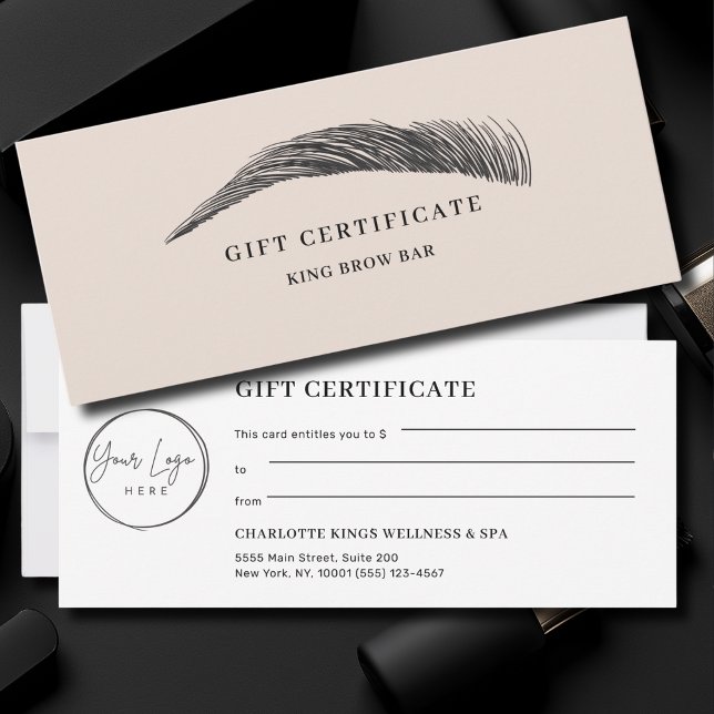 Minimal Ögonbryn Logo Presentkort (Minimal Eyebrow Custom Logo Gift Certificate)