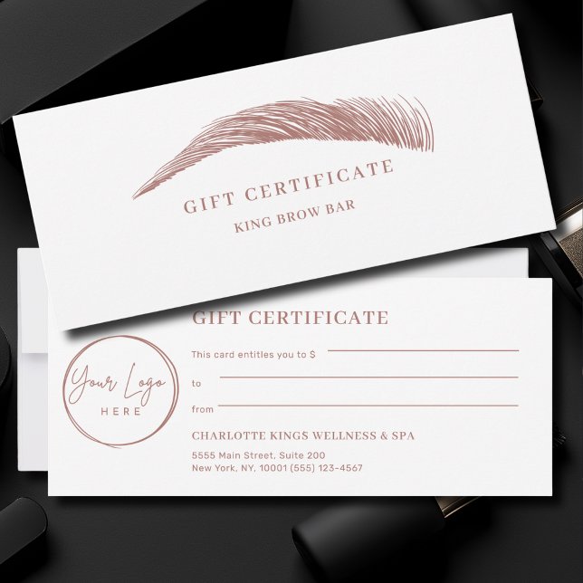 Minimal Ögonbryn Logo Presentkort (Minimal Eyebrow Custom Logo Gift Certificate)
