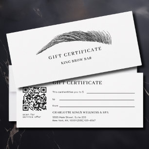Minimal Ögonbrynssalong QR-kod presentkort