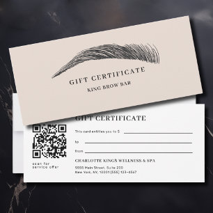 Minimal Ögonbrynssalong QR-kod presentkort