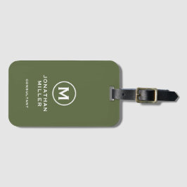 Minimal Olive Classic TypoGraph Monogram Bagagebricka