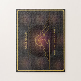 Minimal One-Stroke Mountain Ridge | Sunrise Line Pussel