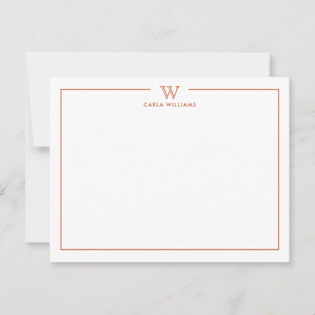 Minimal orange av standardfamiljeramogram anteckningskort (Framsida)