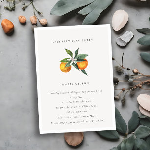 Minimal Orange Boho Fauna oavsett ålder Födelsedag Tack Kort