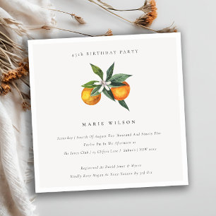 Minimal Orange Boho Fauna oavsett ålder Födelsedag Tack Kort