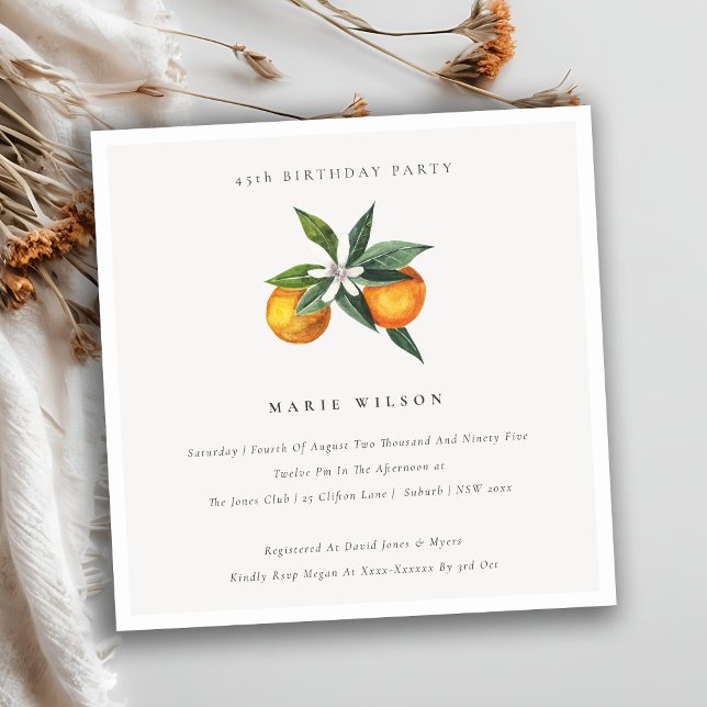 Minimal Orange Boho Fauna oavsett ålder Födelsedag Tack Kort (Skapare uppladdad)