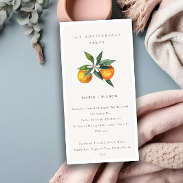 Minimal Orange Boho på årsdagen Inbjudan