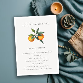 Minimal Orange Boho på årsdagen Inbjudan