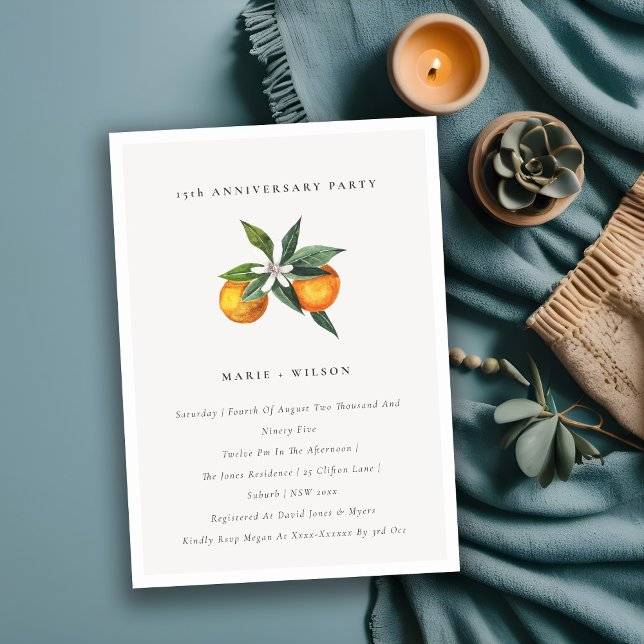 Minimal Orange Boho på årsdagen Inbjudan (Skapare uppladdad)