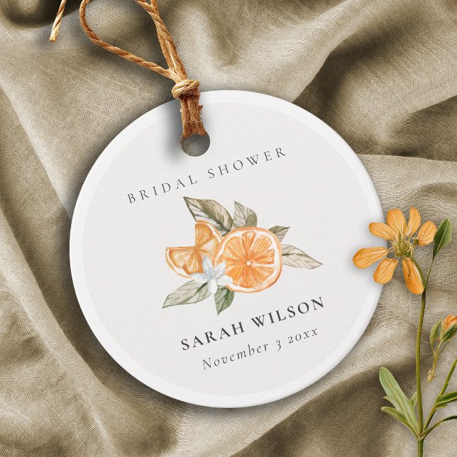 Minimal orange botanisk boho bröllopsdusch gåvor etiketter (Skapare uppladdad)
