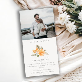 Minimal Orange Fauna Photo Möhippa Inbjudan