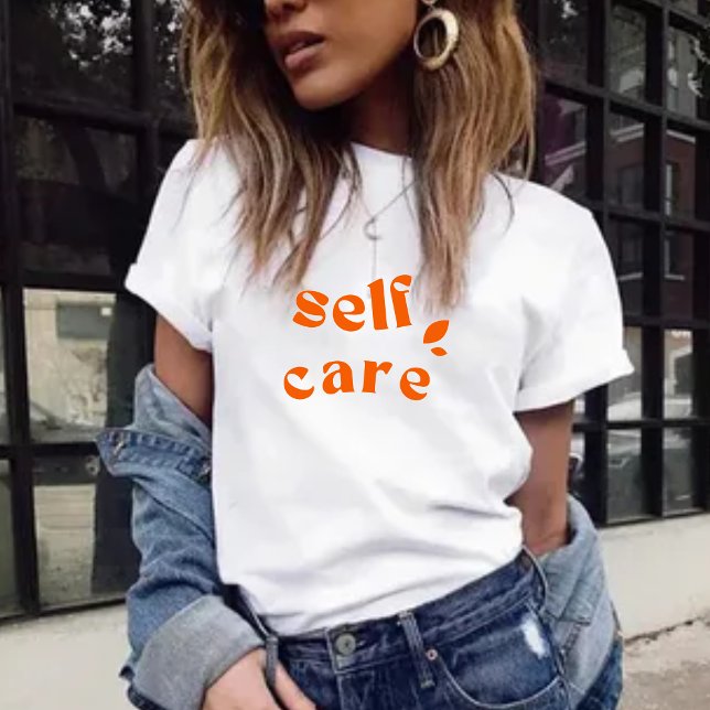 Minimal Orange Inspirational Self Care Women T Shirt (Skapare uppladdad)