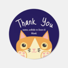 Minimal Orange Katt Tack Småföretag