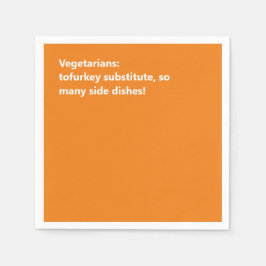 Minimal Orange Vegetarian Thanksgiving Haiku Pappersservett