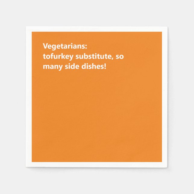 Minimal Orange Vegetarian Thanksgiving Haiku Pappersservett (Framsidan)