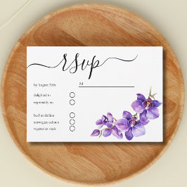 minimal Orchid blommigt-skript bröllop OSA Kort