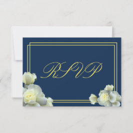 Minimal OSA kort för elegant Navy Blue Vit ros