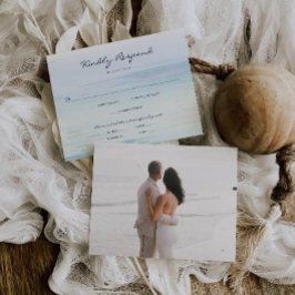 Minimal OSA kort för Watercolor Beach Wedding
