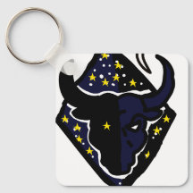 Minimal Ox Zodiaknyckelring – Modernt Djur 