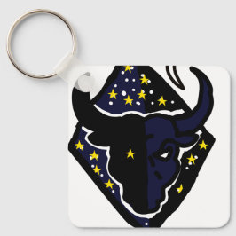 Minimal Ox Zodiaknyckelring – Modernt Djur  Nyckelring