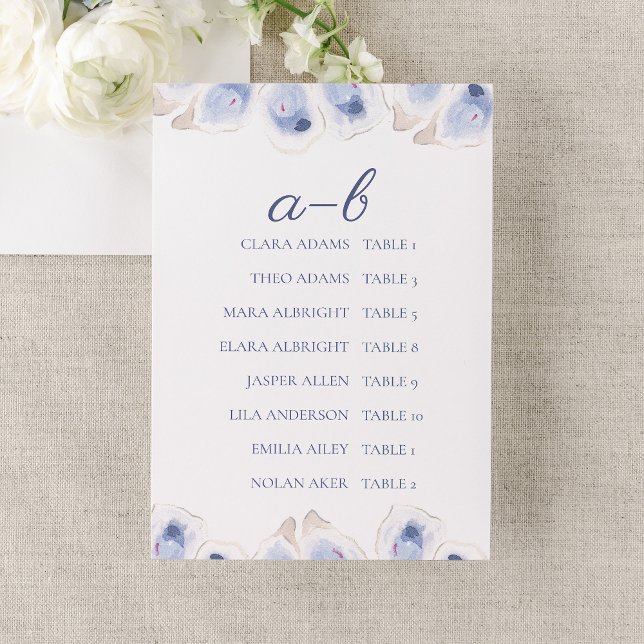 Minimal Oyster Wedding Seating Chart Card Bordsnummer (Skapare uppladdad)