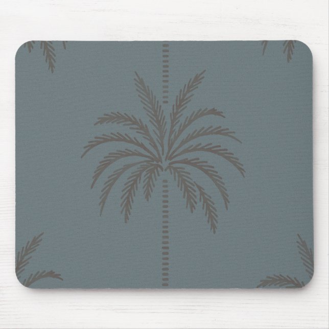 Minimal Palm Tree Pattern Blue Grey Tropical  Musmatta (Framsidan)