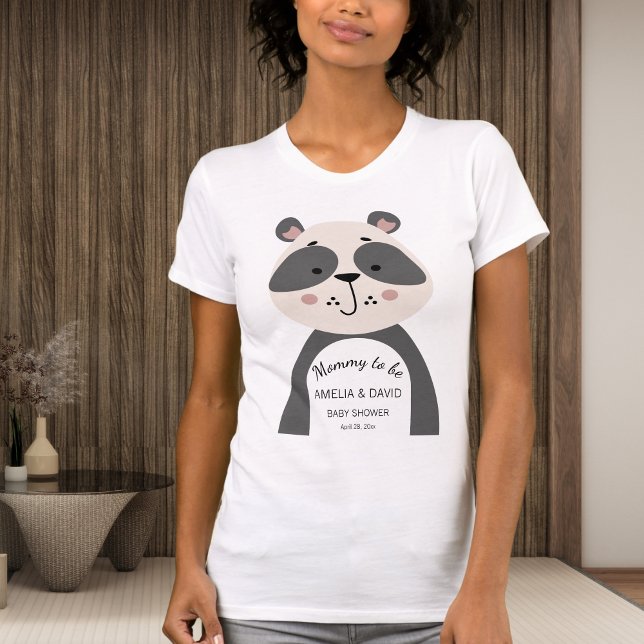 Minimal Panda Mommy To Be Neutral Baby Shower T Shirt (Skapare uppladdad)