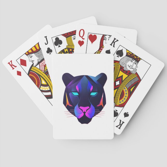 Minimal panter abstrakt logotyp | Modern lyx  Casinokort (Baksidan)