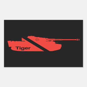 Minimal Panzerkampfwagen VI, röd - svart Rektangulärt Klistermärke