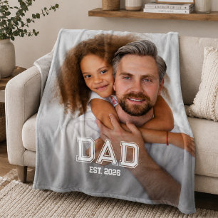 Minimal Pappa Etablerat År Ny Fader Foto Fleecefilt