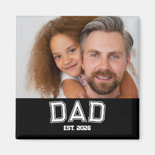 Minimal Pappa Etablerat År Ny Fader Foto Magnet