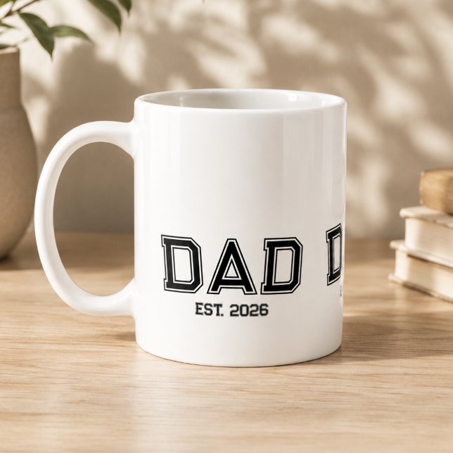 Minimal Pappa Etablerat År Ny Fader Gåva Kaffemugg (Skapare uppladdad)