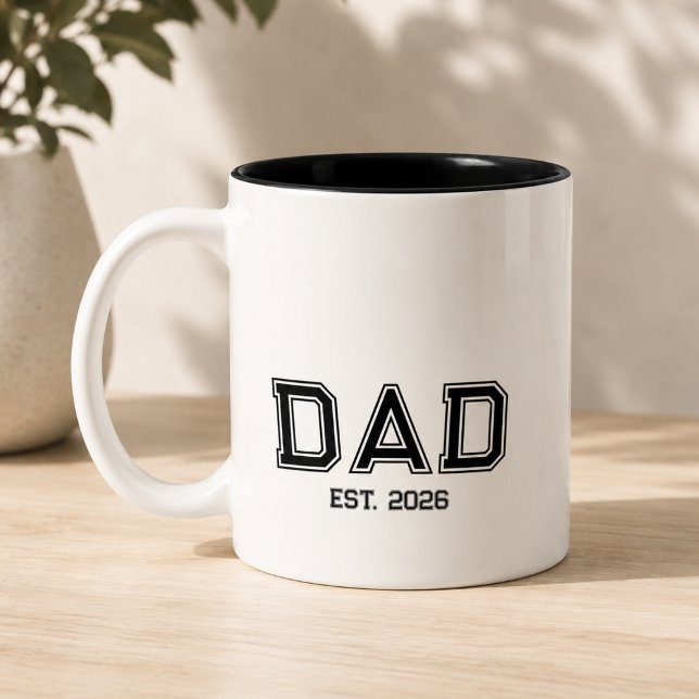 Minimal Pappa Etableringsår Ny Faderpresent Två-Tonad Mugg (Skapare uppladdad)