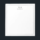 Minimal par monogram personlig Stationery Anteckningsblock<br><div class="desc">Sofistikerad svartvit minimalistisk design med pars monogram och tunna gräns. Visa alla matchande delar i samlingen</div>