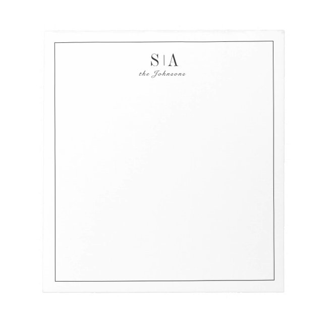 Minimal par monogram personlig Stationery Anteckningsblock (Framsida)