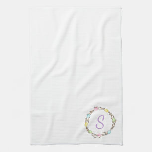 Minimal påskkransmonogram och påskägg kökshandduk