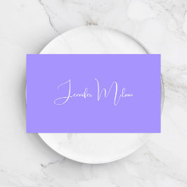 Minimal Pastel Blue Hand skriftlig typografi Visitkort